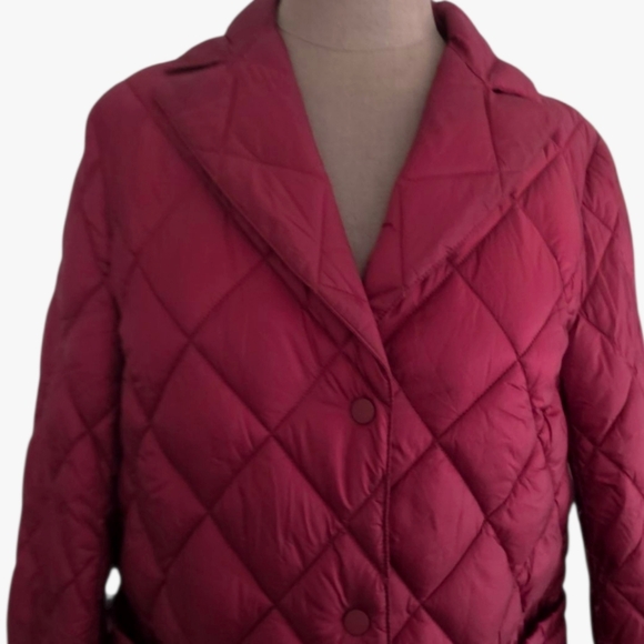 Dawn Levy Jess Diamond Quilted Water Resistant Packable Jacket S NWT Berry Red - Picture 16 of 16